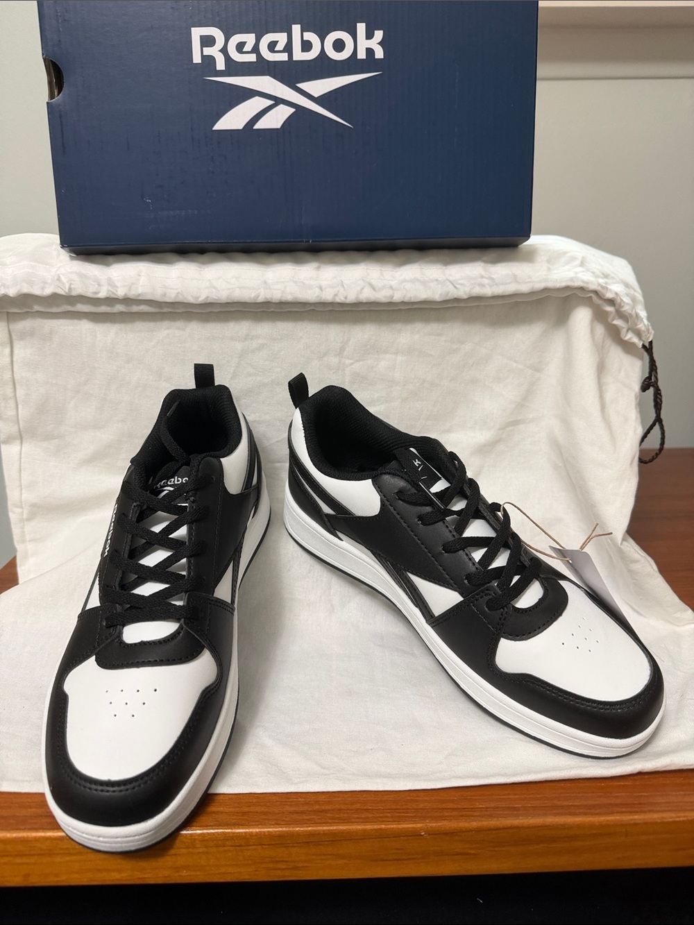 Reebok Black and White Low-Top Athletic Sneakers